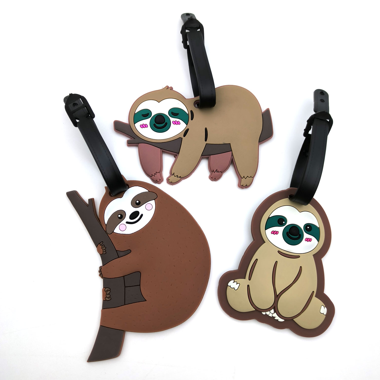 Tech Accessories Travel - 1 ピース/3 個最新のトラベルアクセサリー荷物タグクリエイティブナマケモノ飛行機搭乗券スーツケースシリコンポータブル旅行ラベル