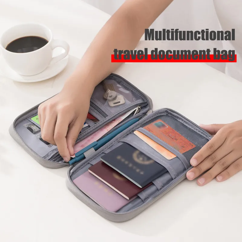 Tech Accessories Travel - 1PC ポータブル旅行飛行機バッグ防水高品質ビジネスパスポートバッグ多機能カチオン文書収納