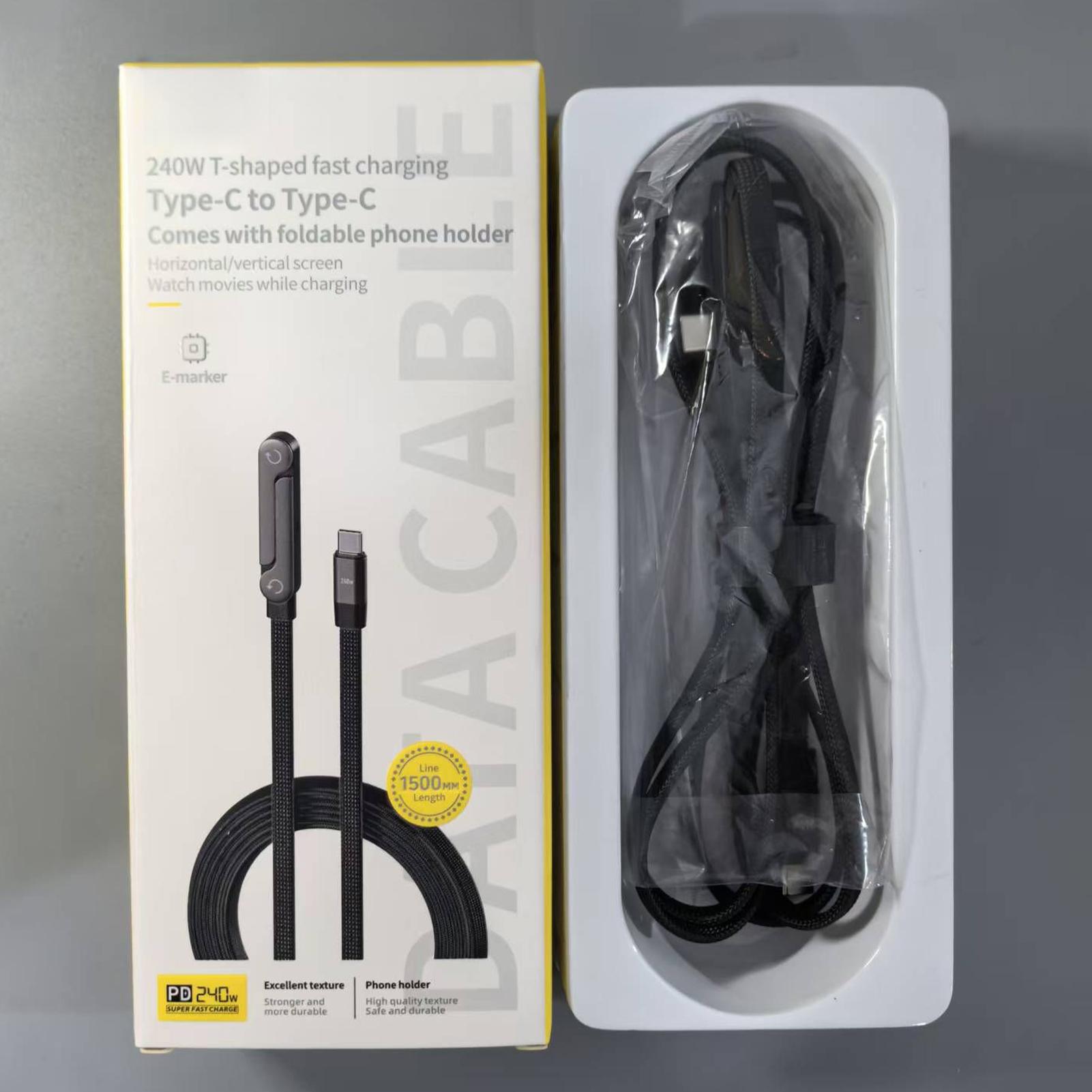Tech Accessories For Home Office - 目に見えないホルダー付き充電ケーブル 2-in-1 携帯電話アクセサリー 超高速充電ケーブル 家庭 オフィス