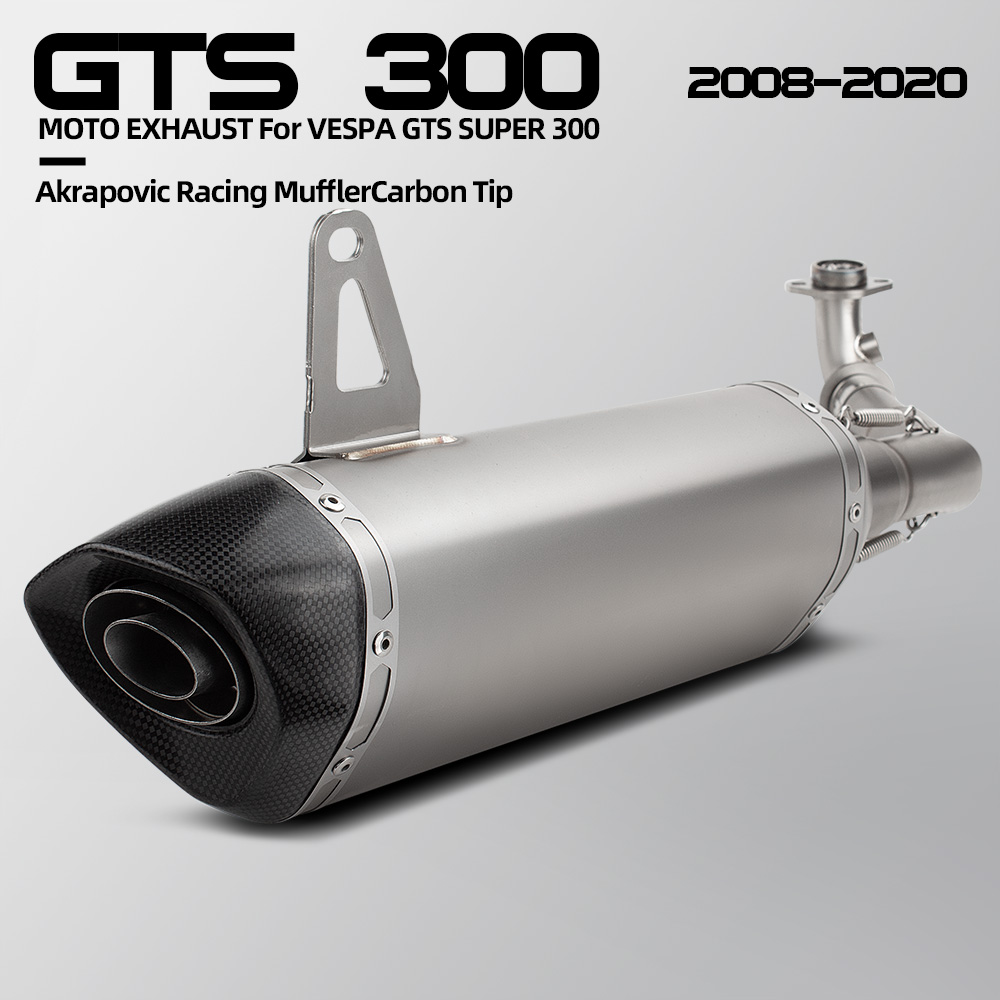 Tech Accessories & Gadgets - ベスパGTS300スーパーツーリング/GTSスーパースーパーテック300（2008-2020）用バイク排気テールパイプスクーターエスケープマフラーアクセサリー