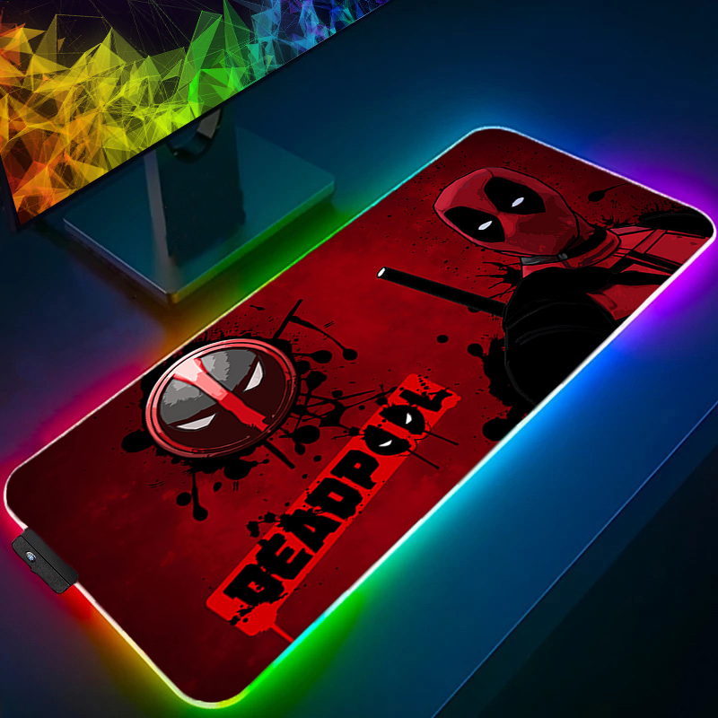 Tech Accessories Desk - LED マウスパッドゲーミングバックライトロックエッジアニメアクセサリー RGB マウスパッドゲーマー PC コンプリートコンピュータ