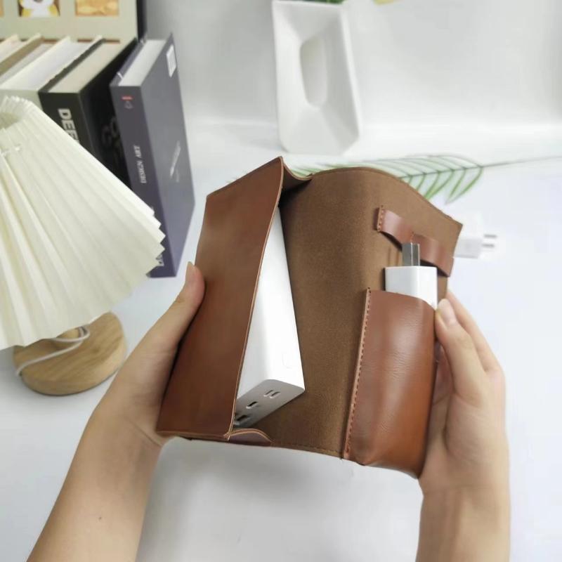 Tech Accessories Travel - 1PC PU レザーマルチコンパートメントオーガナイザーポータブルテックスクールアクセサリーケースケーブル充電器ペン旅行収納ポーチ