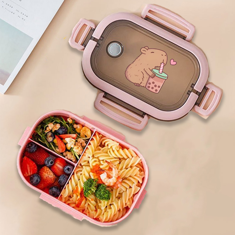 Tech Home Accessories - カピバラ弁当箱アニメ動物プリント食品保存容器子供学校ピクニック弁当箱男の子女の子オフィスディナーケース