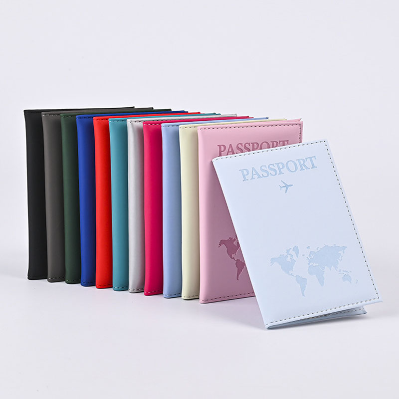 Tech Accessories Travel - 恋人世界地図パスポートカバーホットスタンピングシンプルな飛行機女性男性旅行パスポートケースホルダーファッションウェディングギフト