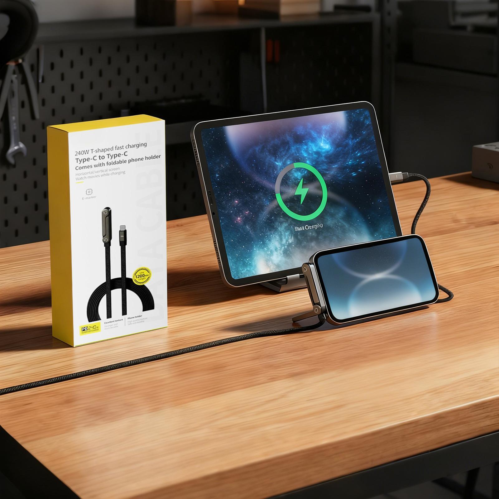 目に見えないホルダー付き充電ケーブル 2-in-1 携帯電話 - Tech Accessories For Home Office のレビューと価格