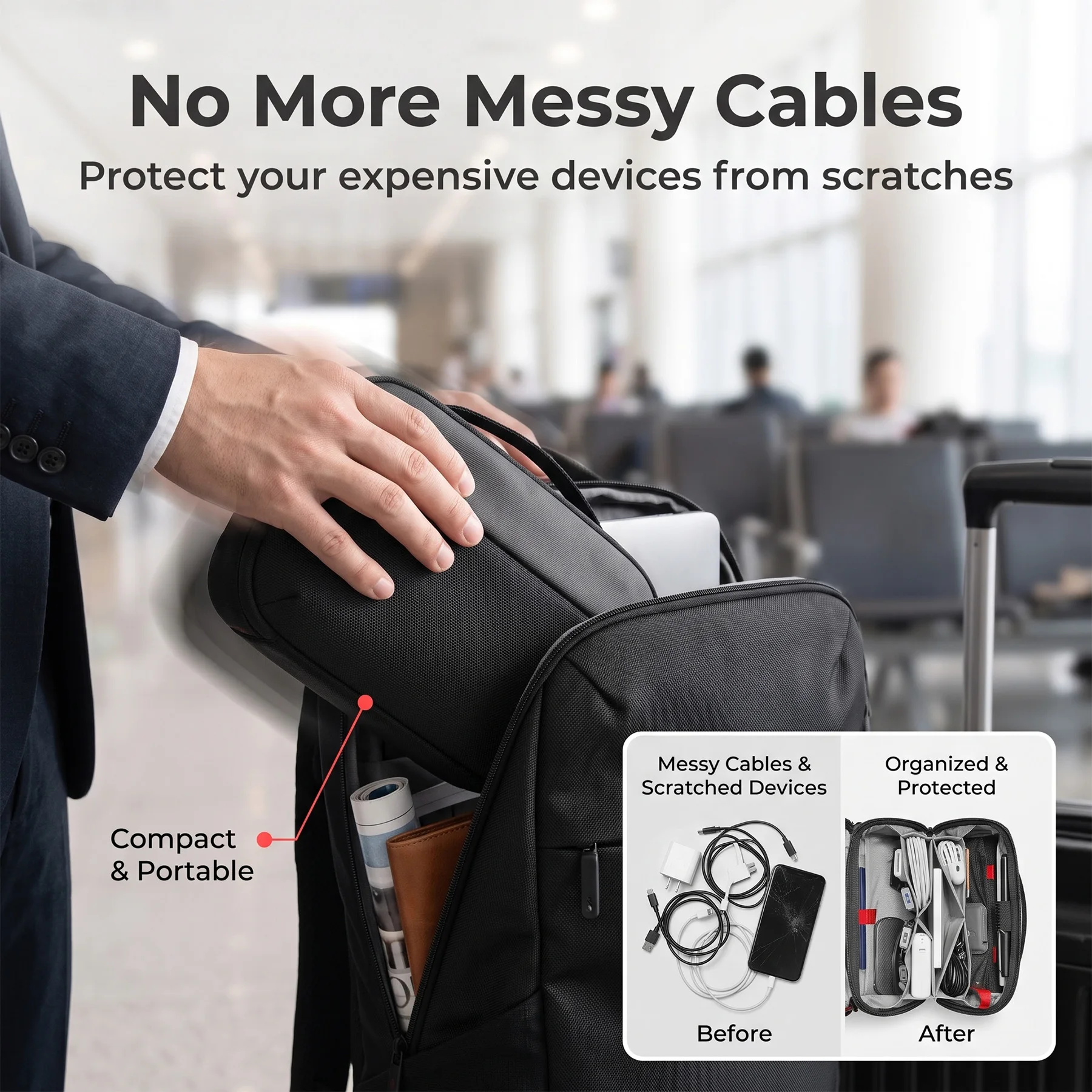 トラベルテックオーガナイザーポーチ、防水多機能電子機器アクセ - Tech Accessories Travel のレビューと価格