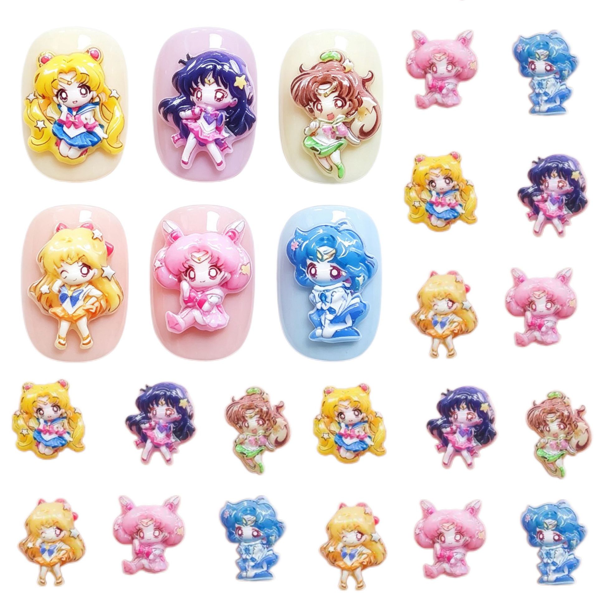 30/100 個漫画セーラームーンネイルアクセサリーかわいい - Nail Tech Accessories のレビューと価格