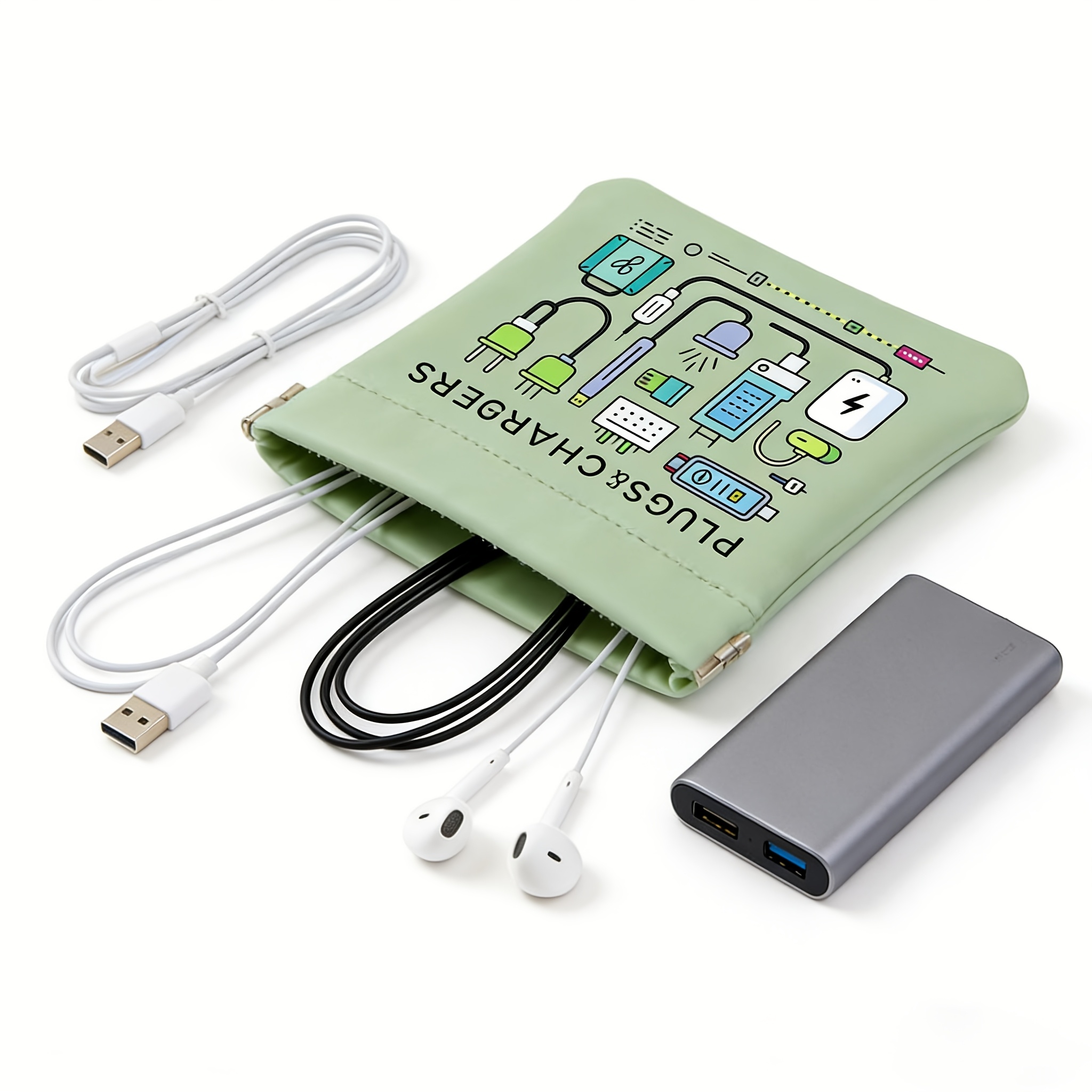ポータブルケーブルオーガナイザーバッグ 12X12cm -  - Tech Accessories Travel のレビューと価格