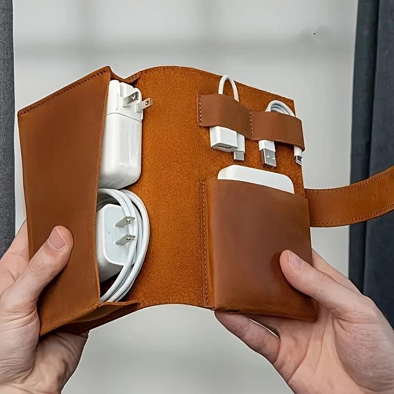 1PC PU レザーマルチコンパートメントオーガナイザーポー - Tech Accessories Travel のレビューと価格