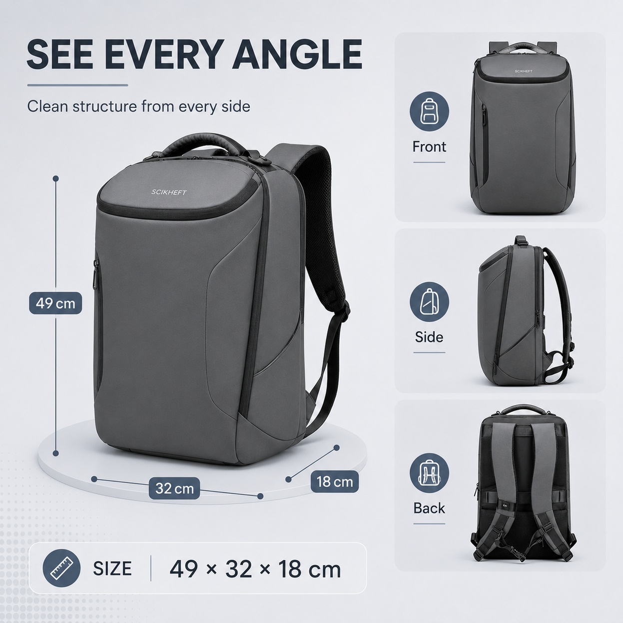 1個入り人間工学に基づいた通勤用バックパック、耐水性PUレザ - Tech Accessories Travel のレビューと価格